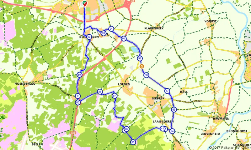 Route in Gelderland