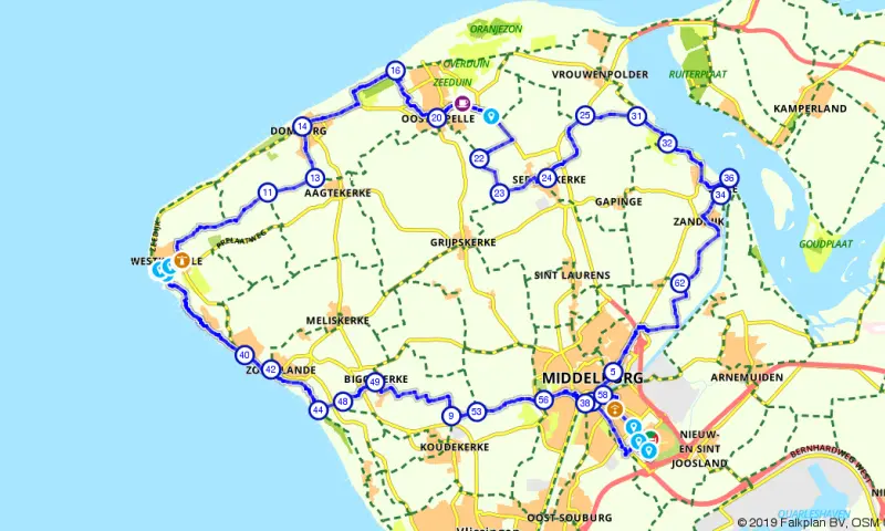 Route in Zeeland