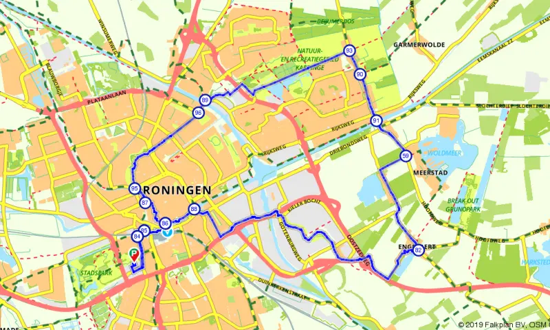 Route in Groningen