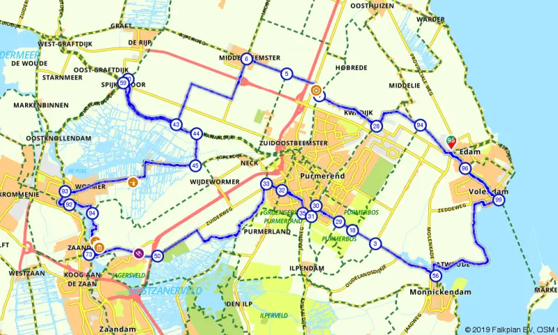 Route in Noord-Holland