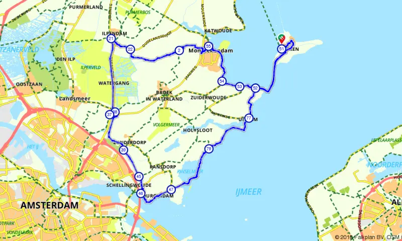Route in Noord-Holland