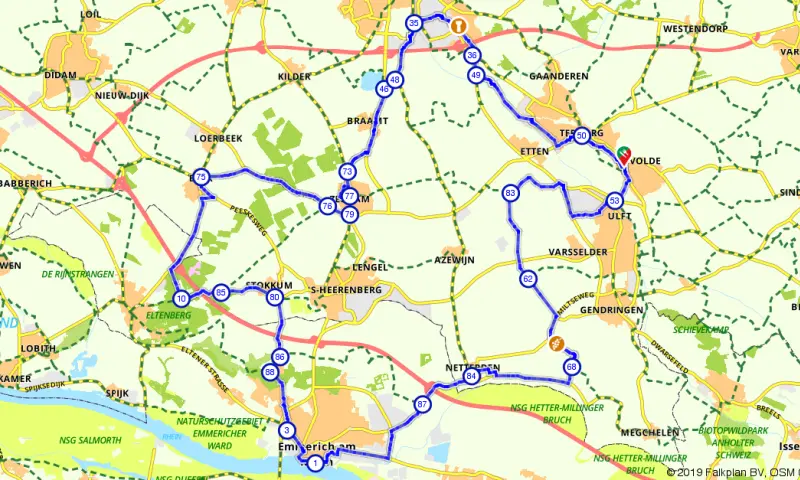 Route in Gelderland