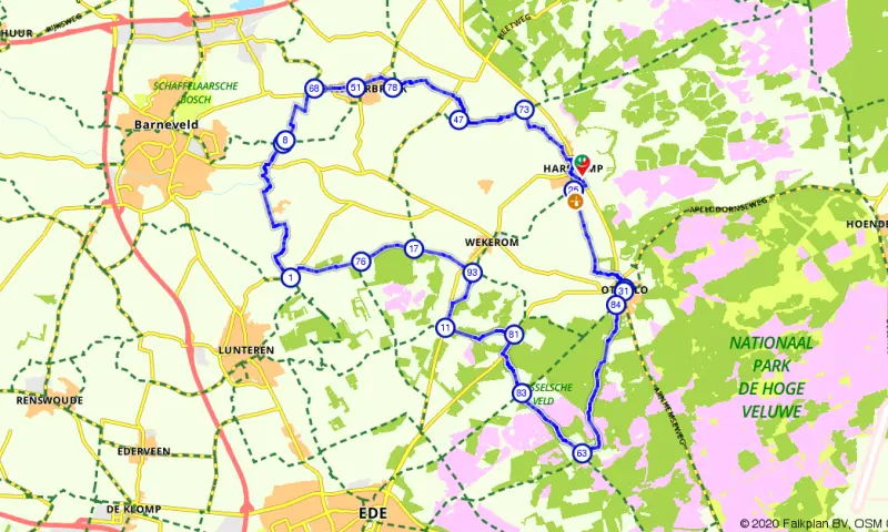 Route in Gelderland