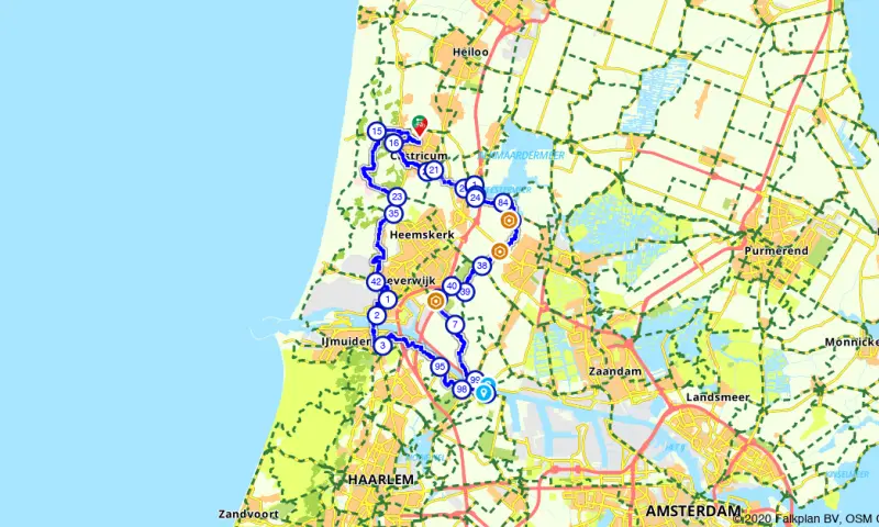 Route in Noord-Holland