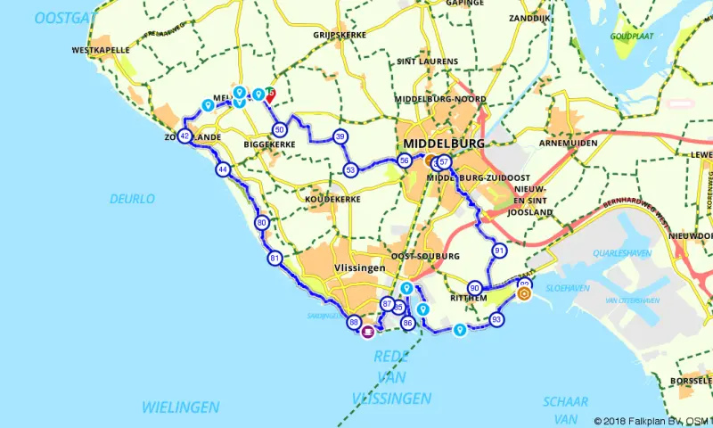 Route in Zeeland
