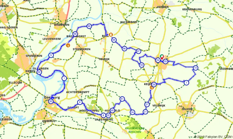 Route in Gelderland
