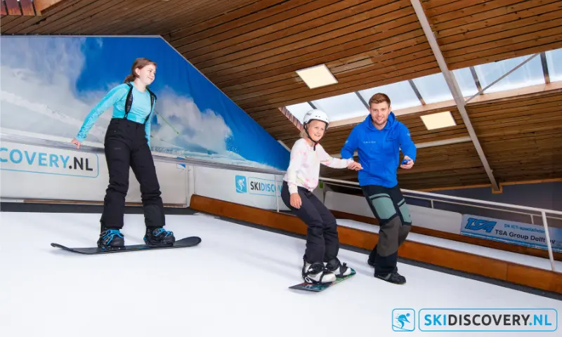 Kinder snowboard-les