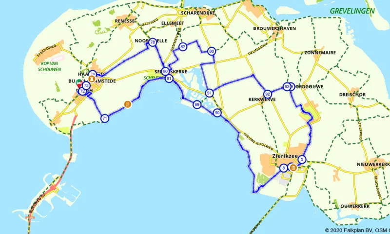Route in Zeeland