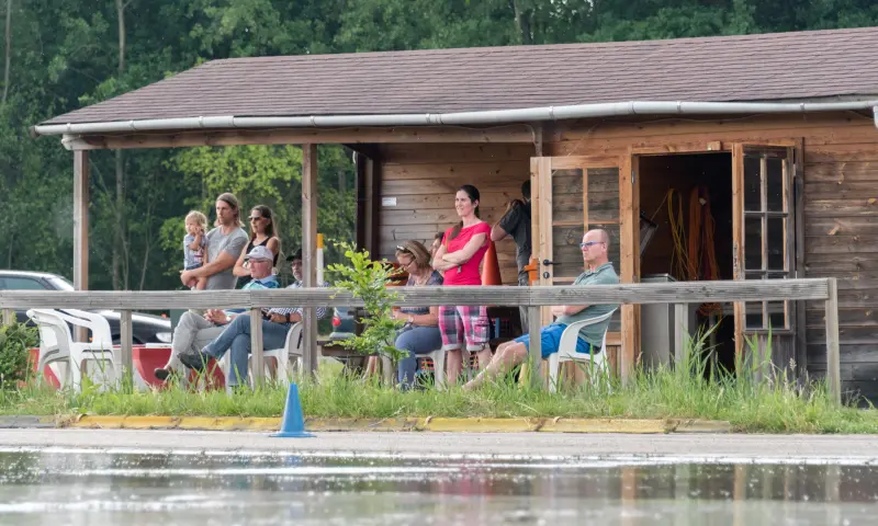 Toeschouwers bij Slipcursus