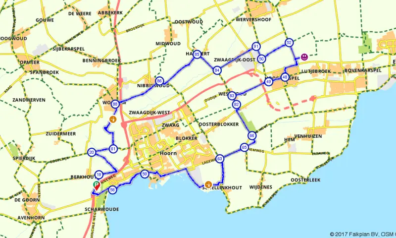 Route in Noord-Holland