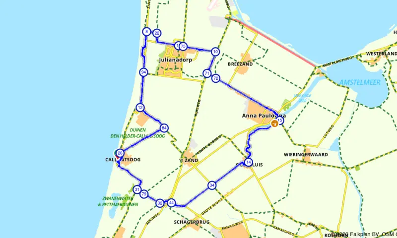 Route in Noord-Holland