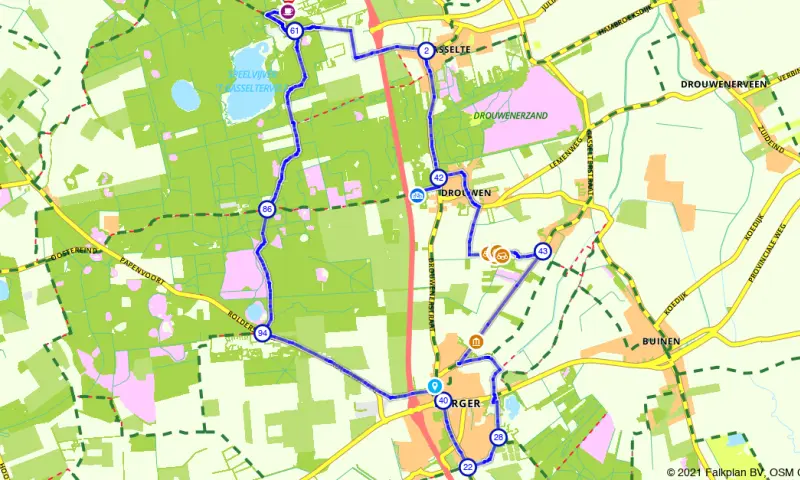 Route in Drenthe
