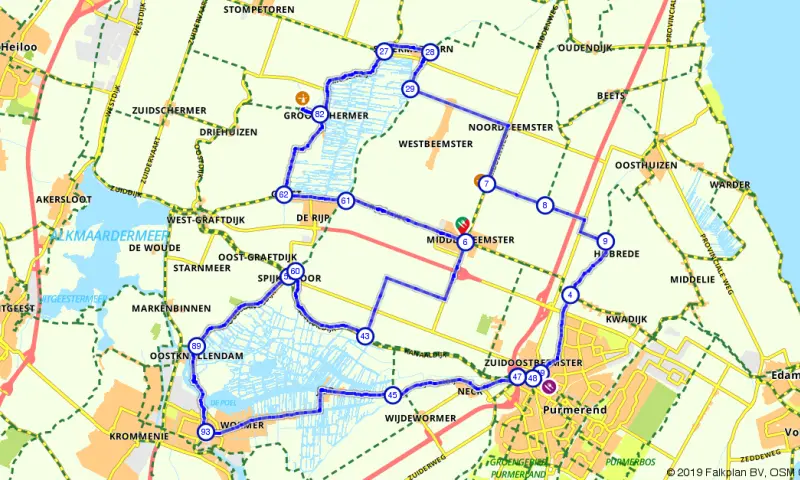 Route in Noord-Holland
