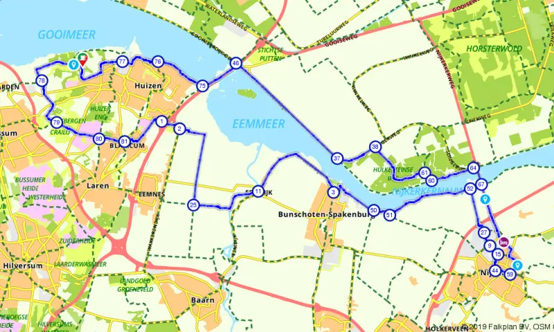 Route in Noord-Holland