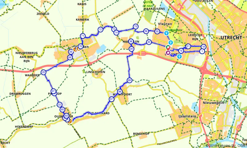 Route in Utrecht