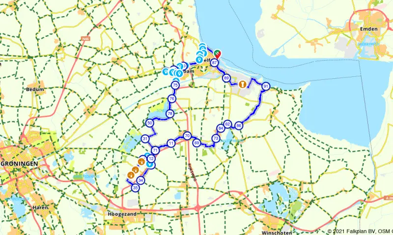 Route in Groningen