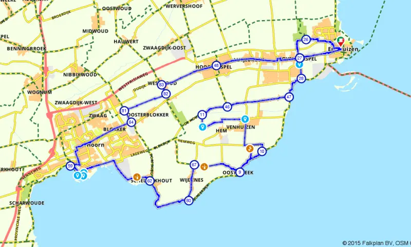 Route in Noord-Holland