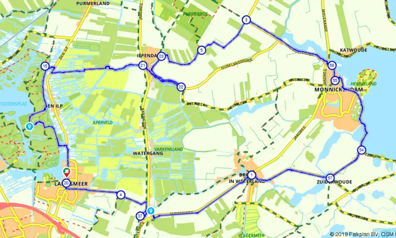 Route in Noord-Holland
