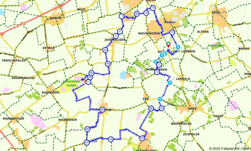 Route in Drenthe