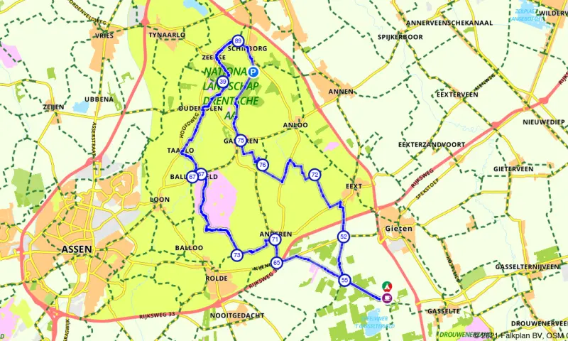 Fietsroute Drentsche Aa