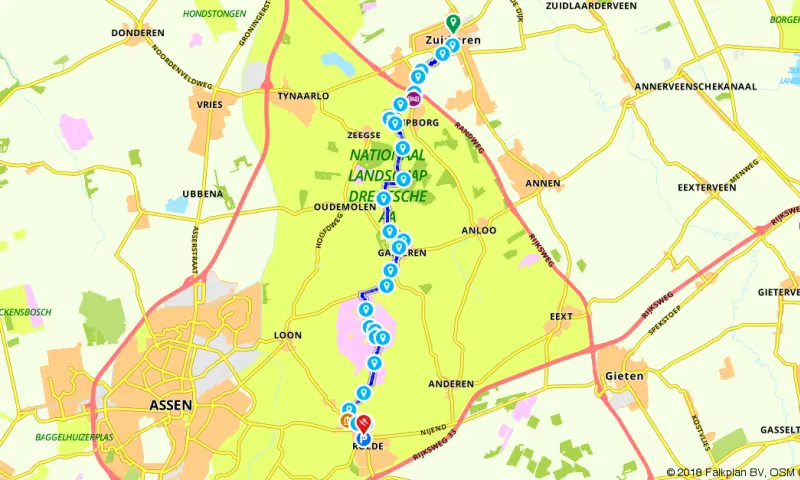 Route in Drenthe