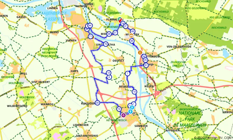 Rondje Milsbeek, Cuijk, Boxmeer, Gennep