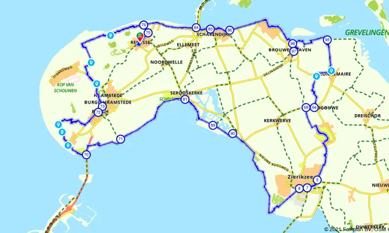 Route in Zeeland
