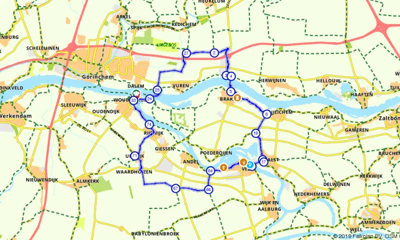 Kastelenroute vanuit Woudrichem