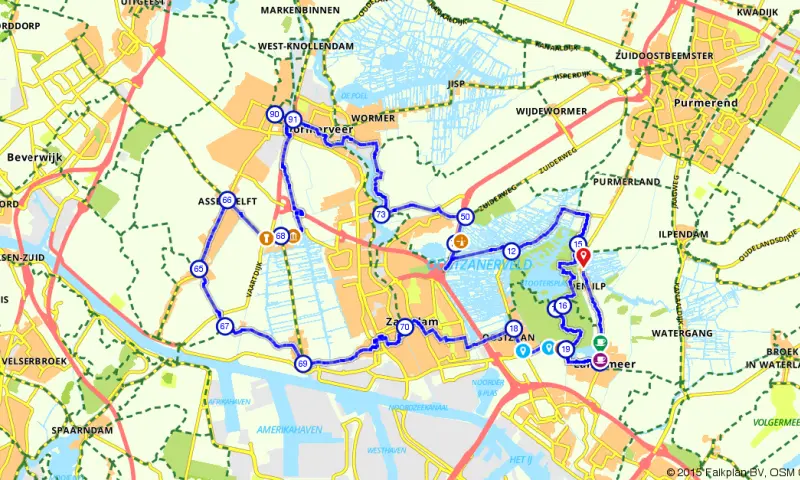 Route in Noord-Holland