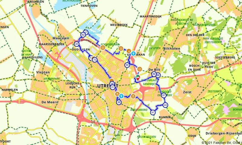 Route in Utrecht