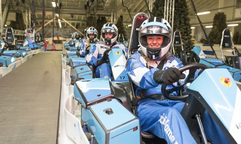 Racen in Kart op IJsbaan