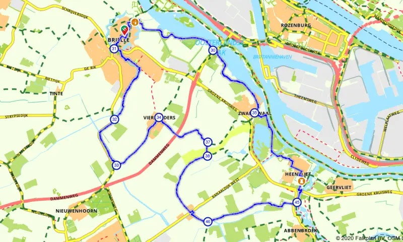 Route in Zuid-Holland