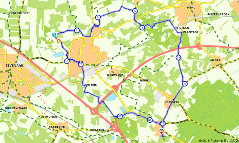 Route in Gelderland