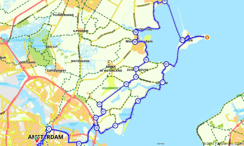 Route in Noord-Holland