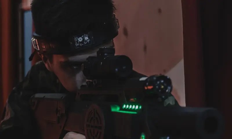 Schieten tijdens lasergamen