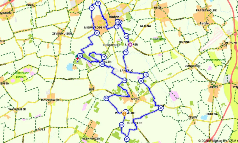 Route in Drenthe