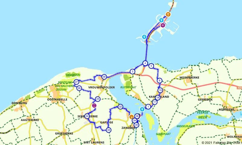 Route in Zeeland
