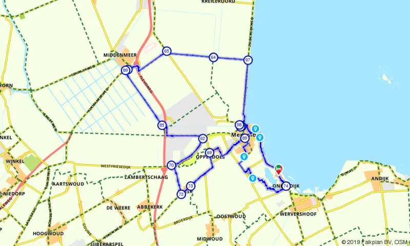 Route in Noord-Holland