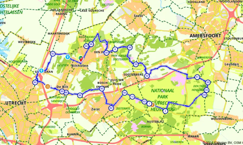 Route in Utrecht