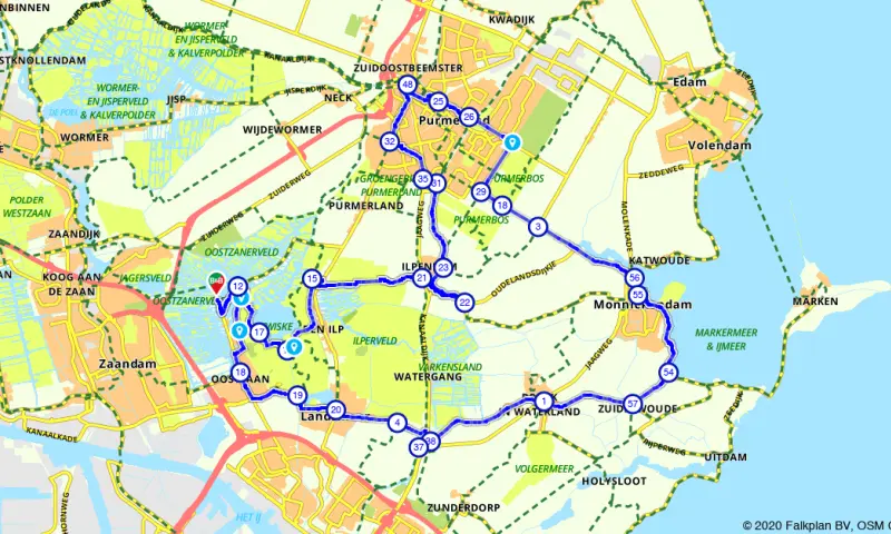 Route in Noord-Holland