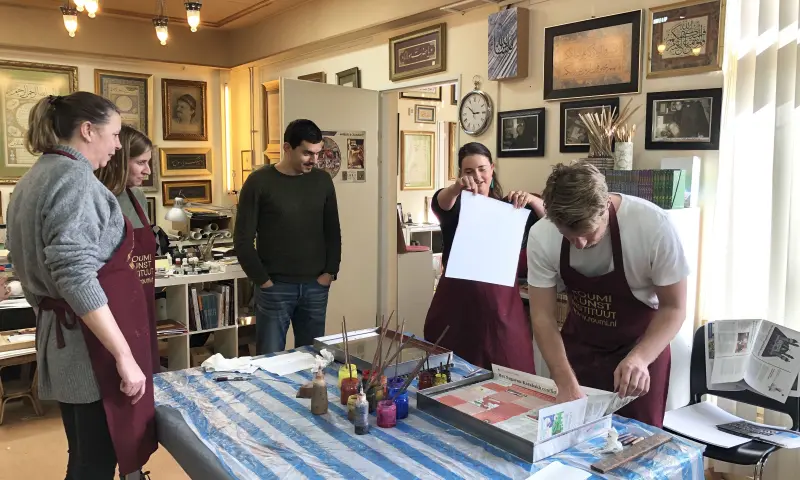 Bezoekers tijdens de workshop