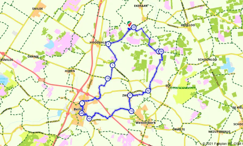 Route in Drenthe