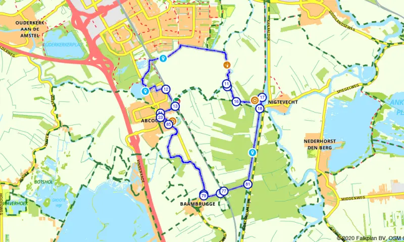 Route in Utrecht