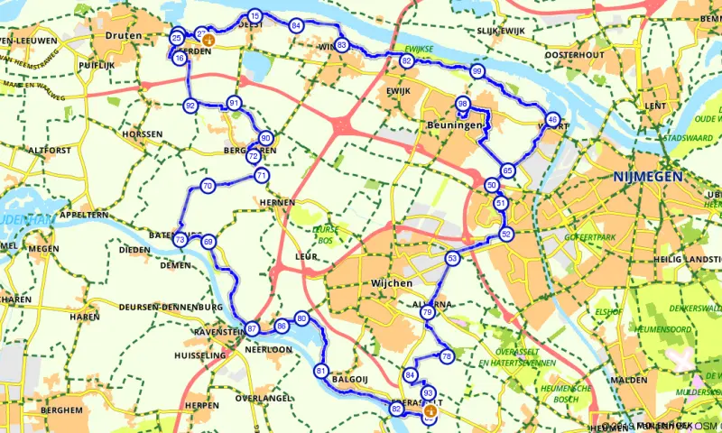 Route in Gelderland