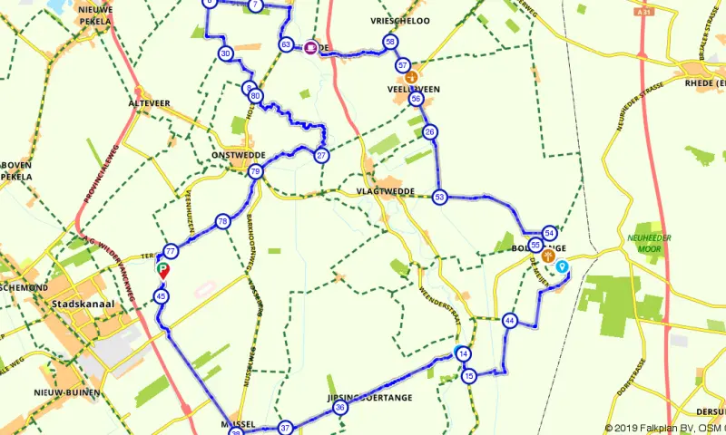 Route in Groningen