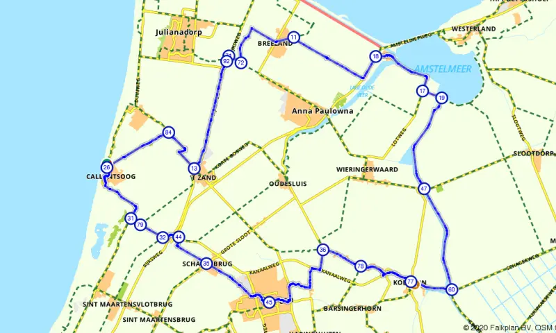 Route in Noord-Holland