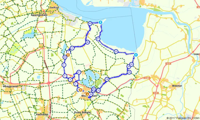 Route in Groningen