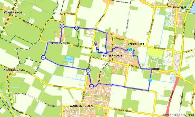 Route in Noord-Holland