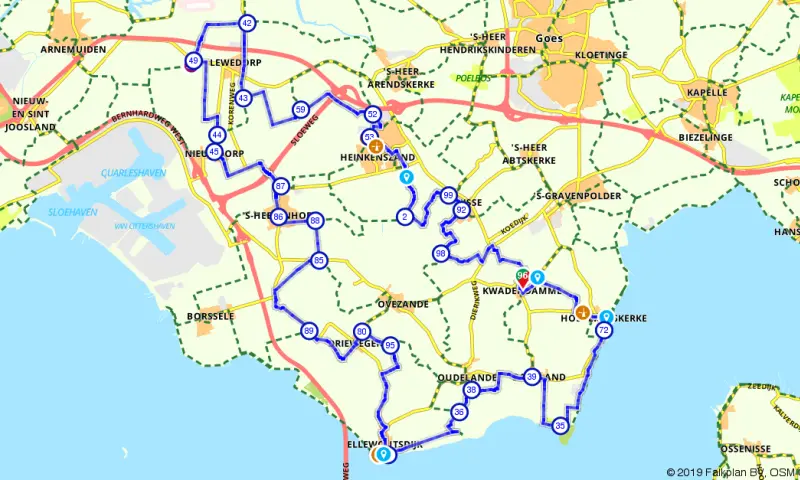 Route in Zeeland