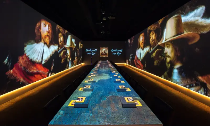 Dinner in Motion Rembrandt Schilderij